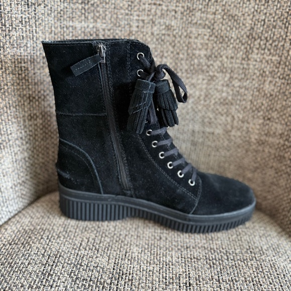 Franco Sarto L-Becks Boots Size 9 Black Suede Leather - Picture 7 of 12